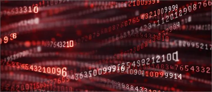 Streams of data flowing across a screen