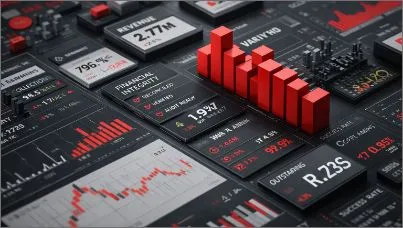 Financial charts rendered on a dark dashboard
